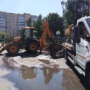 В Твери на улице Чайковского затопило сразу несколько придомовых территорий