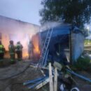Под Старицей из-за замыкания проводки сгорел строительный вагончик